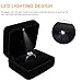 GBYAN Velvet Ring Box with LED Light Jewelry Display Gift Box for Proposal,Engagement, Wedding