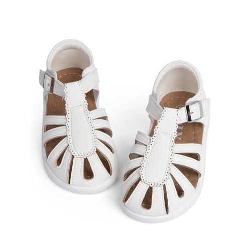 Image of QIY Toddler Girl Sandals Little Kids Summer Dress Shoes Open Toe Flats Princess Sandals for School Beach Party
