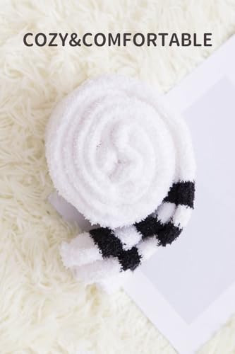 Image of CutiePlusU Womens Thigh High Fuzzy Socks Coral Fleece Over Knee High Sock - 1 Pair