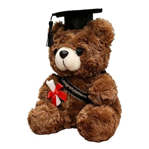 YFHUVB Graduation Teddy Bear Thoughtful Graduation Gifts for University Graduates 18cm Brown Graduation Bear Keepsake Ideal for Academic Milestones Graduation Ceremony Celebrations and Home Decor