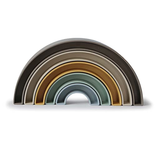 Image of mushie Rainbow Stacker Toy | Made in Denmark (Hillside)