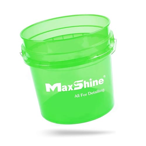 Maxshine 3.5 Gallon Universal Detailing Bucket Green Car Wash Bucket for Scratch-Free Washing Garage Storage & Detailing Tools Holds Soap Foam Cannon Microfiber Towels Brushes & Supplies