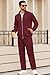 COOFANDY Men Casual Sweatsuits 2 Piece Jogging Suits Sets Fashion Athletic Running Track Suit Wine Red Large