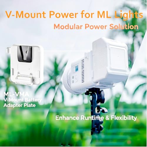 Image of Godox ML-VMA V-Mount Battery Adapter Plate, Compatible with Godox ML150Bi and ML80Bi LED Video Lights, Enables Stable Cable-Free Power Supply for Studio and Outdoor Shooting
