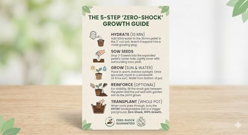 Image of Organic Seed Starter Kit (Kerala Coir) - 5 Biodegradable Coir Pots + 20 Cocopeat Pellets (35 mm) | Zero-Transplant-Shock Seedling Germination Set