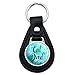 Black Leather Cat Dad Keychain