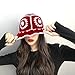 Crochet Bucket Hat for Women,Handmade Flower Knitted Hat,Foldable Floppy Beach Hat Sun Hat,Fashion Winter Crochet Bucket Hat (red & White)