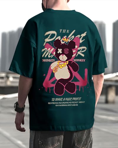 Image of Noble Monk Men's Round Neck Half Sleeve Oversized Printed Tshirt