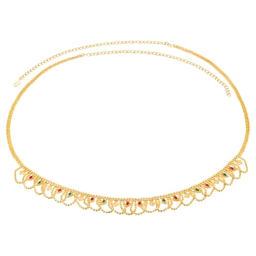 Image of Peora Gold Plated Bridal Jewellery Set with Kamarband Gift for Women Indian Traditional Ethnic Wedding