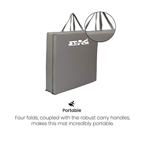 Image of STAG Multi-Purpose Foldable Fitness MAT 180 CM X 60 CM X 30 MM | Use as Tumbling mat, Gymnastics mat, Crash pad | Thick Foam | for Both Men and Women