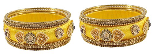 Image of NMII Get your traditions Valentine Gift for Girls & Women Silk Thread Bangle Set With Zircon For Womne & Girls