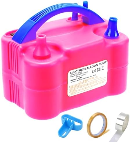 Luftballonpumpe Elektrisch,600W Elektrische Ballonpumpe Luftpumpe für Ballons,Doppeldüse Inflatorgebläse Tragbare Pumpe für Partys,Hochzeiten Geburtstag Deko