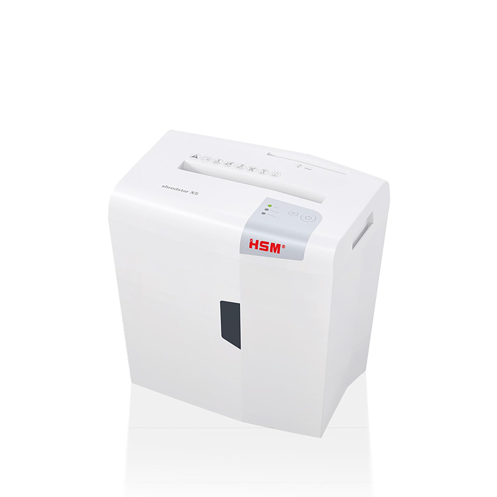 HSM Shredstar X5 - Destructora de documentos, 4.5 x 30 mm, color blanco plata