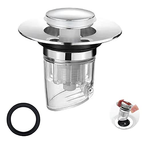 LIBAIJIAA Bouchon Lavabo Salle de Bain, Clapet Bonde Lavabo, Pop Up Filtre Vidange Baignoire...