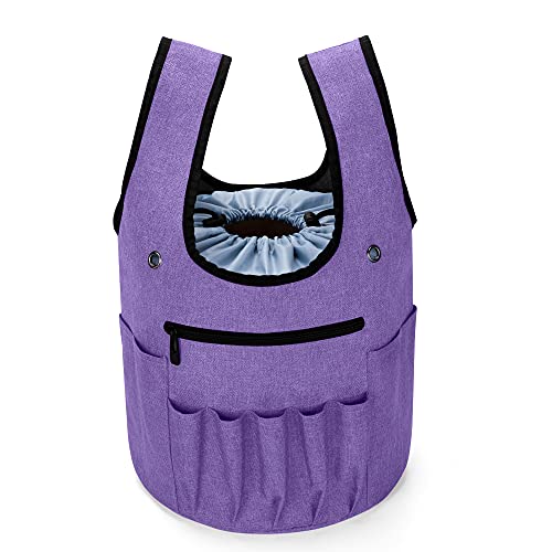 Curmio Knitting Tote Bag, Yarn Project Wristlet Bag With Drawstring For Knitting Needles, Crochet Hooks And Supplies, Purple (Bag Only) #TOP7