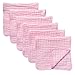 Muslin Burp Cloths 6 Pack Large 100% Cotton Hand Washcloths 6 Layers Extra Absorbent and Soft (Pink, Pack of 6)