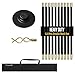 Crystals Drain Rods Set, Drainage Rods for Outside Drain Flexible, 12 Pcs / 9.2M Drain Unblocker with Heavy Duty Rubber Plunger & Double Worm Screw, Drainage Rods for Drain Cleaning with Carry Bag