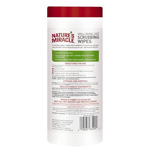 Nature’s Miracle Small Animal Cage Scrubbing Wipes 30Ct - Image 2