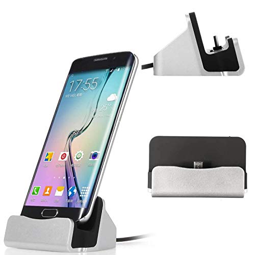 Micro USB Charing Dock, superior ZRL® Escritorio de Aluminio Carga y sincronización de Datos Cargador estación Soporte Soporte para Samsung Galaxy S7 Edge/S6/S5/S4, Note5/4/3 HTC, LG, y más