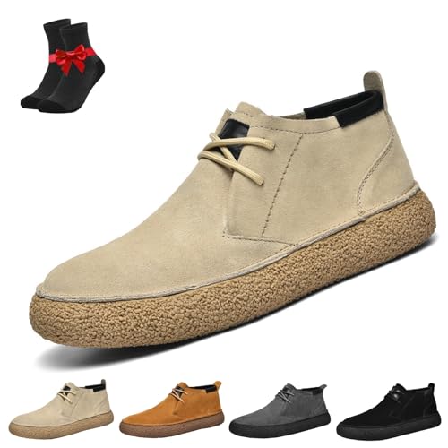 Botas Chukka for Hombre, Botas Chukka de Ante con Cordones for el Desierto, Zapatos Vintage de Ante for Hombre, Botines Casuales de Negocios(Beige,43 EU)