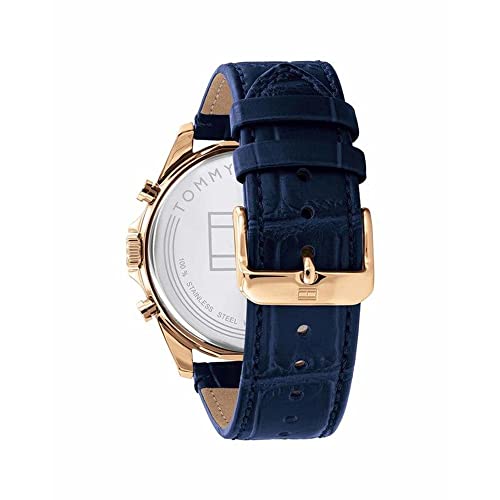 Tommy Hilfiger Mens 44 Baker Blue Dial Faux Leather Analogue Watch - TH1710451W - Image 3