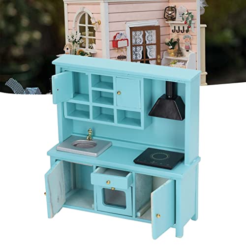 Conjunto de Móveis de Madeira para Casa de Bonecas, Armário de Cozinha para Casa de Bonecas 1:12 Móv