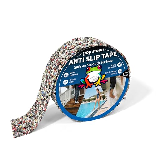 Waterproof Anti-Slip Traction Tape | 2" X 16.5ft | Heavy-Duty EPDM Rubber Granule Surface, Strong Grip &amp; Resilient Foot Contact | Indoor &amp; Outdoor for Pool, Bath, Ramps, Stairs and Steps