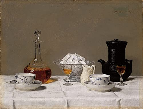 Toile murale abstraite d'Albert pour sublimer votre salon avec une nature morte au café 60x90cm