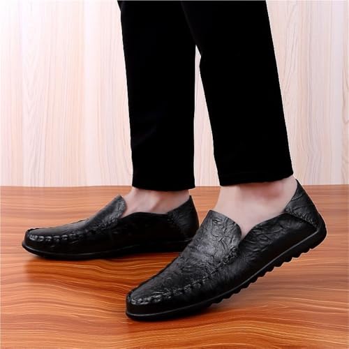PU Leather Loafer Shoes Mens Round Toe Flat Heel Lightweight Comfortable Prom Slip-on2