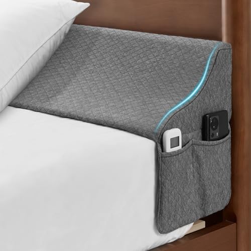EUHAMS Queen Size Bed Wedge Pillow for Headboard Bed Gap Filller/Mattress Gap Filler (0-7) - Wedge Pillow Headboard Triangle Foam Pillows Wedges Between Headboards Mattress (Grey 60x10x6)