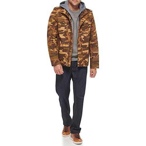 Image of Levi's Men's Washed Cotton Hooded Military Jacket (Regular & Big & Tall Sizes)