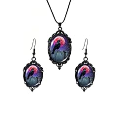 A6:Raven Earrings Necklace