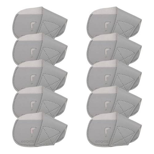 Image of I Golf Iron Headcovers 10pcs PU Fit Both Right-Handed Clubs Golf Club Protector for Titleist Callaway Ping Taylormade Fit More Brands Golf Iron. (Light Gray)