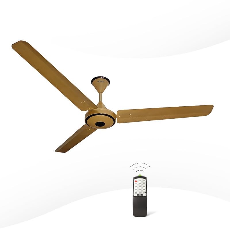 OCECO Magnico Plus Ceiling Fans with 1200MM Remote Control BLDC Motor for Indoor Outdoor Glorious Gold Ceiling Fan with 5-Star Rated High Air Delivery Saves Upto 65% Energy 3-Year Warranty