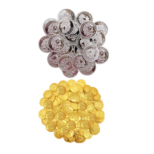 BESPORTBLE 200pcs Plastic Pirate Treasure for Pirate Themed Parties Games and Creative Play Lightweight and Easy to Store