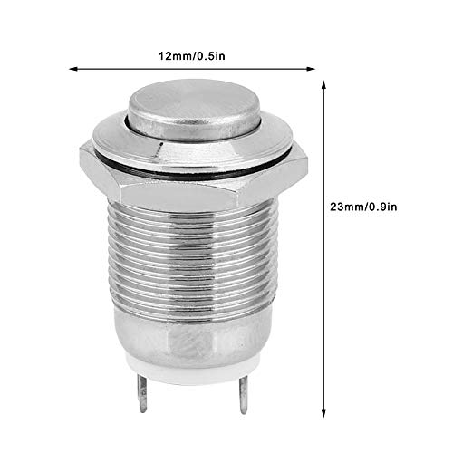 5Pcs 12mm Interruttore a pulsante in metallo Reset...