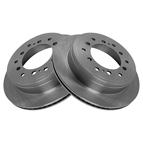 Image of TRQ Rear Brake Pad and Rotor Set Ceramic Vented Rotors | For 2010-2022 Lexus GX460 Toyota 4Runner 2010-2014 FJ Cruiser