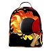 KAMEARI Rucksack Flaming Tischtennis-Set Casual Daypack für Reisen mit Flaschen Seitentaschen