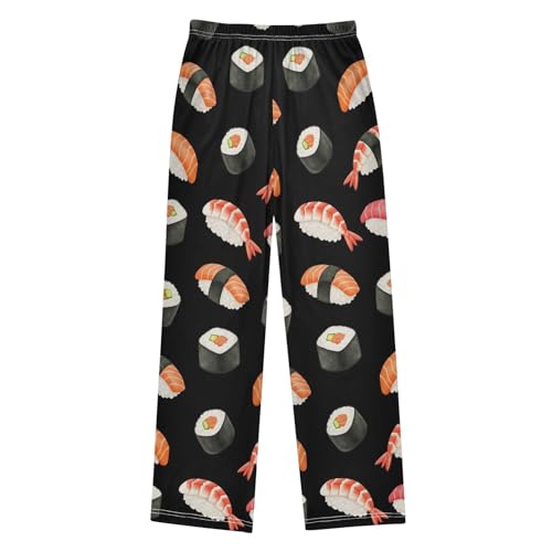 CHIFIGNO Boys Home Pants Sushi Black Pants for Boys with Pockets Boys Pants Size 9-102