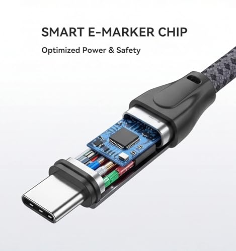 Image of 3FT USB C to USB C 3.2 Gen 2 X 2 Video Cable for Monitor, 240 Watt Fast Charging Cable, 20Gbps High Speed Data Transfer Cable, 4k@60Hz Full Function Display Cable for iPhone 17, Laptop, SSD, Hub, eGPU