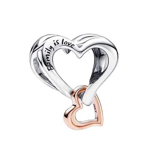 Feitery Christmas Family is Love Charms Kompatibilität für Pandora Armband Bead Charm für Damen Weihnachtszeit