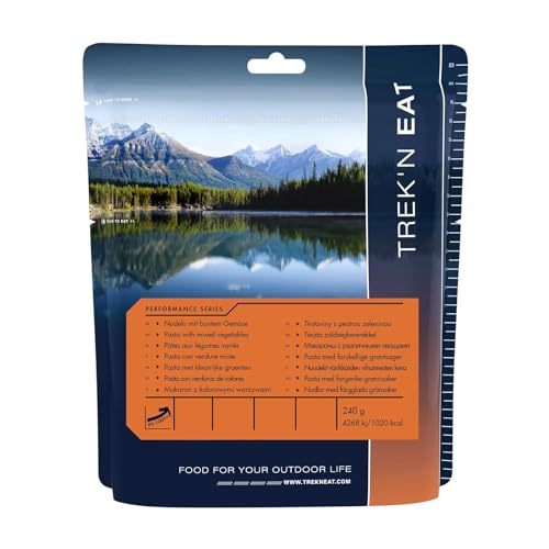 Pasta Trek'N Eat con Verduras Coloridas PS1000+ Tu comida para exteriores rica en calorías (más de 1000 kcal) para trekking, expediciones y suministros de emergencia