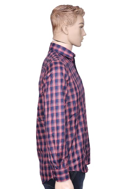 Image of Men's Cotton Casual Full Sleeve Checkered Shirt
