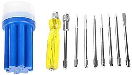GSK Cut 8 Blades Screwdriver Set Kit With Tester (Multicolour)