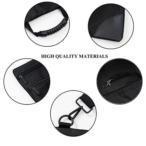 Image of eageus Art Portfolio Case 23 x 27 inches, Waterproof Nylon Large Art Portfolio Bag Artist Canvas Carrying Bag with Soft-sided Shoulder Straps, Black Art Storage Folder for Artwork Organization