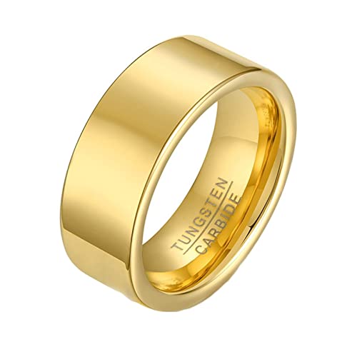 Anillos de compromiso para hombre de tungsteno dorado ajuste cómodo