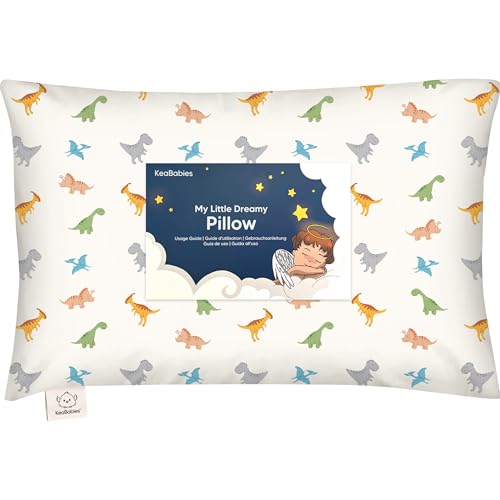 Image of Toddler Pillow with Pillowcase, 13x18 My Little Dreamy Pillow (Roarsome) | Kids Travel Bed Pillow for Sleep, Organic Cotton Small Pillowcase, Soft, Breathable, Machine Washable, Toddlers 2-5 years old