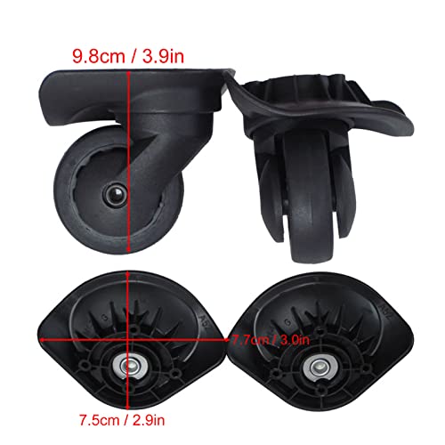 2 pcs Luggage Wheels Replacement 360 Degree Rotation, Lockable Suitcase Caster with Screws for Replacement, Travel Suitcase Silent Wheel Repair Set4