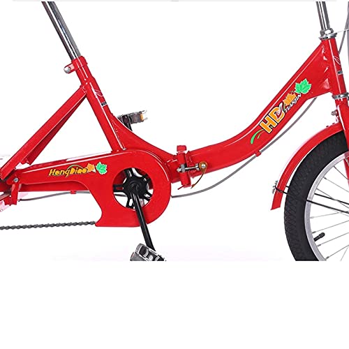 Triciclo plegable para adultos DINNA con canasto y asiento trasero, bicicleta cruiser de 3 ruedas de 16 pulgadas para adultos, seniors, mujeres y hombres, ideal para picnic y compras, color rojo miniatura 4