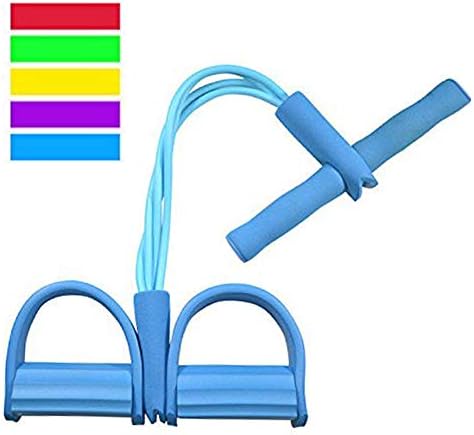 Maram 4 Tubes Fitness Sit-up Pull Rope Bodybuilding Tension Rope, Elastic Pull Rope Fitness Equipment for Abdomen, Waist, Arm, Yoga Stretching Slimming Training